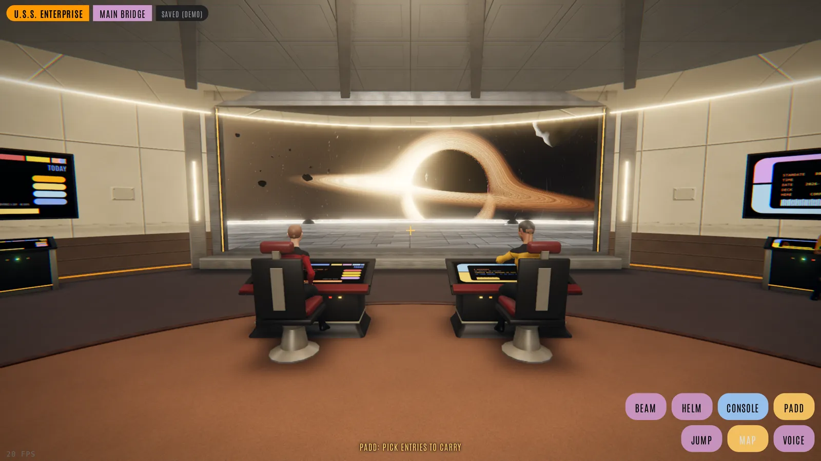 The main bridge of the 3D Enterprise, running in the browser