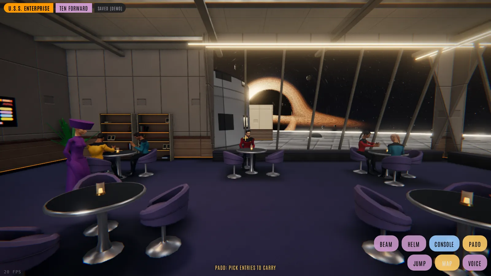 Ten Forward, with the crew at their tables